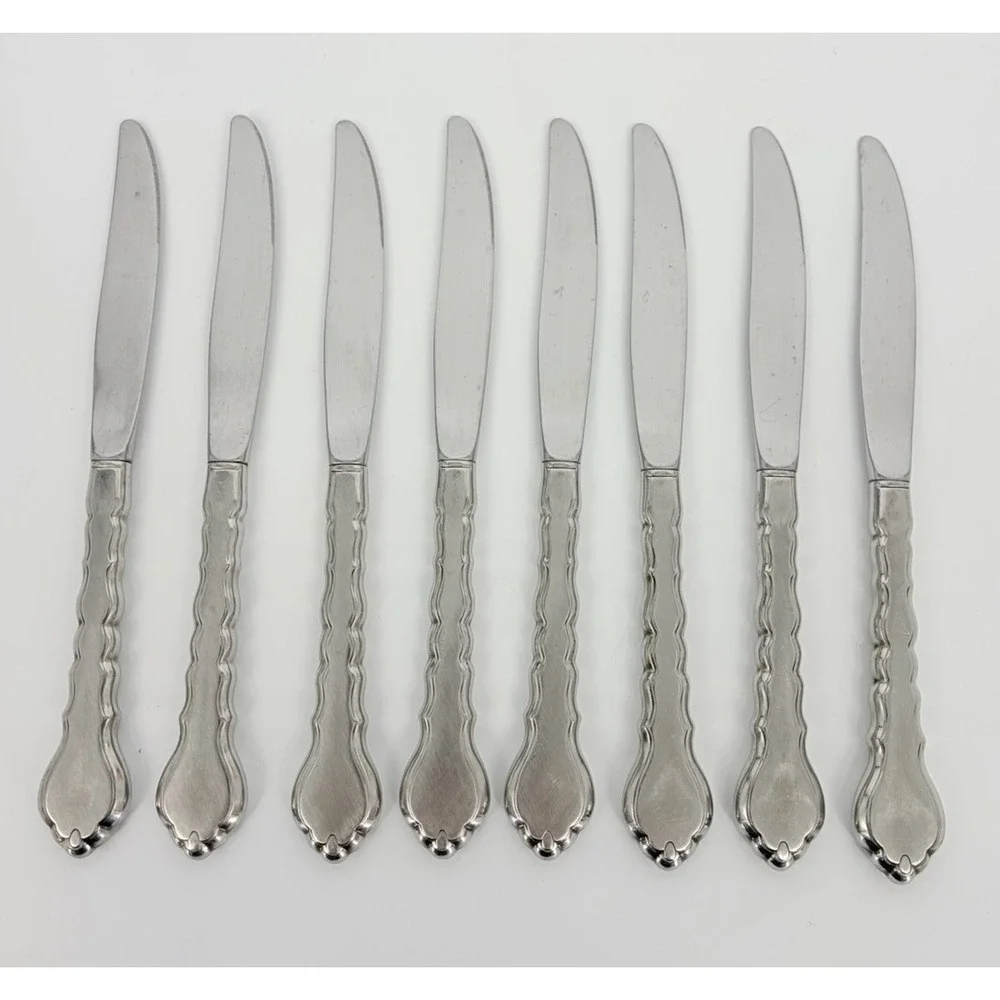 Oneida Community Cello Set of 8 Dinner Knives Stainless Flatware